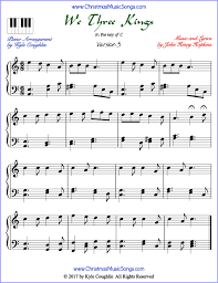 We Three Kings Piano Sheet Music Free Printable Pdf