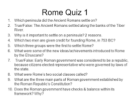 For decades, the united states and the soviet union engaged in a fierce competition for superiority in space. Rome Quiz 1 Which Peninsula Did The Ancient Romans Settle On Ppt Video Online Download
