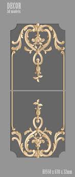 A1083 Decor 3d Models For Cnc Classic House Interior Design Door Glass Design Baroque Frames