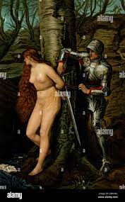Knight Rescuing Nude Damsel Stock Photo - Alamy