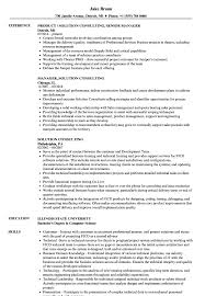 It consultants provide expertise for organizations in need of technological solutions, such as data networks and software platforms. Solution Consulting Resume Samples Velvet Jobs