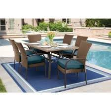 Hampton Bay Belleville 7 Piece Padded Sling Outdoor Dining Set Fcs80198cst The Home Depot Outdoor Dining Set Outdoor Dining Furniture Outdoor Dining