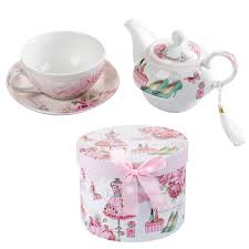 Tea For One Teapot Cup Suacer Set Vintage Flora Rose