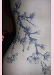 Black And Grey Cherry Blossom Tattoo Front Right Side On Ribcage Goes From Bra Line And Comes Down To Wrap Ar Tattoos Cherry Blossom Tattoo Hip Tattoos Women