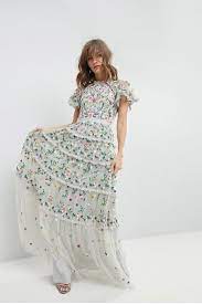 5 Bridal Shower Outfits For The Cool Bride Needle And Thread Wedding Dresses Needle And Thread Dresses Cocktail Bridesmaid Dresses