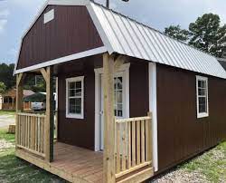 If you're needing a more affordable, stylish shed option, this is the perfect fit with our rent to own program. Premier Lofted Barn Cabin Shed Plans Georgia Pre Built Cabins