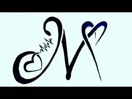 Heart tattoos are a great way of saying i love you or attaching meaning to the moment you cherish. M Alphabet Tattoo Design With Heart How To Draw M Word Shape Tattoo With Heart Unknown Artist Youtube