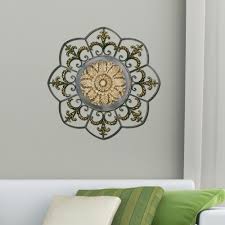 Unbranded Antique Gold Medallion Metal Work Wall Decor 2421 The Home Depot Gold Wall Decals Medallion Wall Art Antique Gold