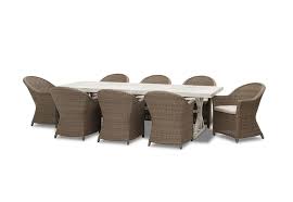 Natural Brushed Vintage Miami 9 Piece Outdoor Dining Setting Amart Furniture