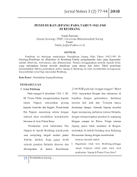 Pdf Pendudukan Jepang Pada Tahun 1942 1945 Di Rembang