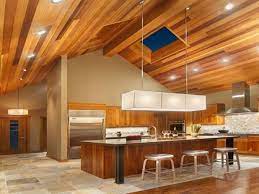 Are there kits available to retrofit led rececessed lighting on slopes such that the light shines downward without. Multi Color Wood Ceiling Recessed Lighting Modern Fixture Tile Backsplash Vaulted Ceiling Lighting Contemporary Kitchen House Design