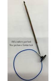 Tunisian crochet hook with cable. Knitpro Tunisian Crochet Hooks