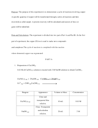 Lab Report On Copper Cycle