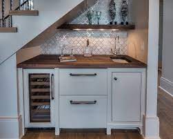 Pin By Angie Miller On Kitchens Dreamy Stairs In Kitchen Kitchen Under Stairs Bar Under Stairs