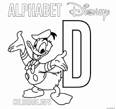 L'alphabet dans un train à vapeur. Coloriage Lettre D Pour Donald Dessin Alphabet Disney A Imprimer