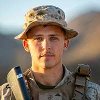 Lance Cpl. Joshua Russell prepares to depart for a
