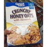 Get best deals on great value, almond crunchy honey oats breakfast cereal, 18 oz delivery from walmart in fort worth, arlington, burleson, colleyville at . Great Value Crunchy Honey Oats With Almonds Cereal Calories Nutrition Analysis More Fooducate