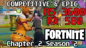 In this video i tested fortnite chapter 2 season 4 on the rx 580 paired with a ryzen 5 3600 at arena low settings. Ryzen 5 3600 Rx 580 Fortnite Chapter 2 Season 2 Competitive Epic Gameplay Fps Test Youtube