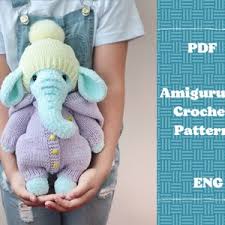 Elephant Amigurumi Pattern Crochet Pattern Elephant Pattern Amigurumi  Elephant Tutorial PDF Dulis the Little Elephant Pattern