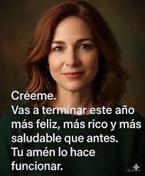 Créeme. Vas a terminar este año más feliz, más rico y más saludable que  antes. Tu amén lo hace funcionar.