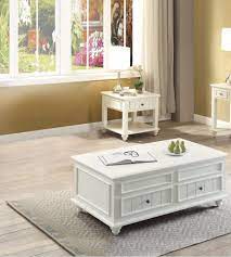Modern furniture for living room. Natesa White Washed Lift Top Storage Coffee Table