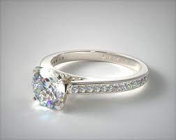 Semi mount 6 mm round diamond engagement ring setting solid 925 sterling silver. Thin Channel Set Shaped Diamond Engagement Ring 14k White Gold 11103w14