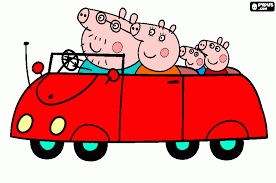 Peppa is the main character. Car Family Pig Coloring Page Printable Car Family Pig