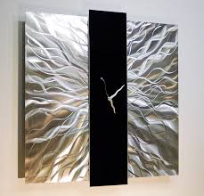 Black And Silver Metal Wall Decor Large Modern Silver Black Metal Wall Art Decor Sculpture Elegant Mechanism Clock Modern Metal Wall Art Clock Wall Art Metal Wall Art Decor