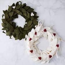 Scissors, tapestry needle to weave in ends. Global Goods Felt Christmas Wreath 15 Inch Green Or White On Food52