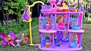 The disney princess ultimate dream castle is a fairy tale come true. Disney Barbie Princess Ultimate Dream Castle Rapunzel Ariel Bell Elsa Supercastillo De Princessas Youtube
