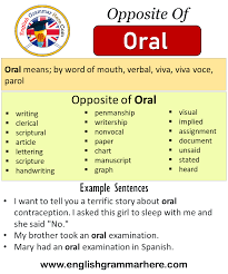 Opposite Of Oral Antonyms Of Oral Meaning And Example Sentences English Grammar Here Thus policies to improve conditions for local workers and reduce dependence on migrants might have the opposite effect of encouraging more migration. opposite of oral antonyms of oral