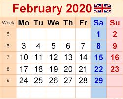 February 2020 Uk Holidays Calendar February February2020 Februaryholidays Februarycalendar U Holiday Calendar Holiday Calendar Printable February Holidays