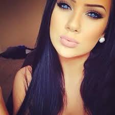 Black And Blue Eyes Her Eyes With Images Dark Hair Blue Eyes Black Hair Blue Eyes Girl Beautiful Gray Hair