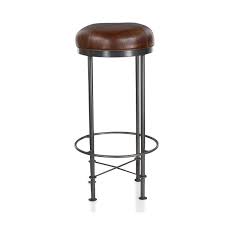 Ce tabouret va ajouter du charme et du caractère à n'importe quelle pièce de la maison. Tabouret De Bar Metal Et Cuir Marron Soutenu Eliott