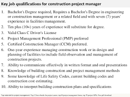 The senior pm is an executive level position, and is expected to identify, propose, close, and manage construction projects. Construction Project Manager