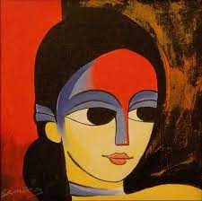 Indian Art Tonal Face Paint That Follows The Natural Shape Of The Face Abstract Face Art Indian Art Paintings Indian Folk Art