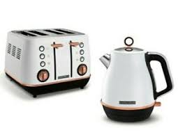 Morphy Richards Evoquent 1 5 L Cruche Bouilloire Et Grille Pain 4 Fentes Set En Blanc Or Rose Ebay