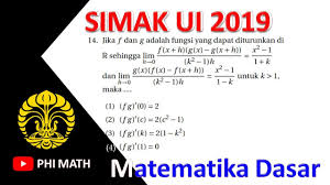 Check spelling or type a new query. Pembahasan Simak Ui 2019 Matematika Ipa Cara Golden