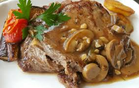 Grilled Rib Eye Steak With Garlic Mushroom Gravy 1mrecipes