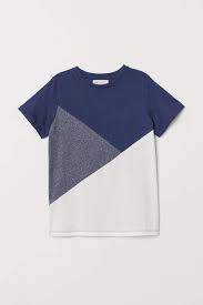 Color Block T Shirt Dark Blue White Kids H M Us Color Block Tshirt Color Block Shirts