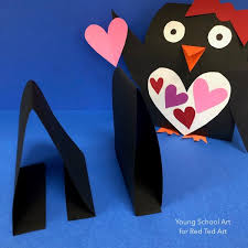 Did you know that valentine's day cards often feature penguins? Paper Valentines Penguin Craft Red Ted Art Make Crafting With Kids Easy Fun