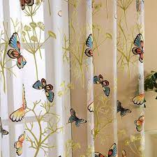 Tropical Floral Print Sheer Curtains Printed Butterfly For Living Room Bedroom Kitchen Curtain Printed Sheer Voile Curtains Walmart Com Curtains Window Decor Voile Curtains