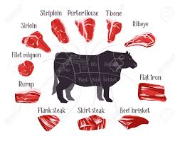 Ten quality standards — including abundant marbling, ensure every bite is exceptionally flavorful, incredibly tender and naturally juicy. Steak Cuts Set Beef Cuts Chart And Pieces Of Beef Used For Royalty Free Cliparts Vectors And Stock Illustration Image 165940412