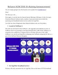 Reliance agm jio क बड ऐल न र ल ज ह त ह घर पर द ख प ए ग नई फ ल म quint hindi. Reliance Agm 2018 It S Raining Announcements