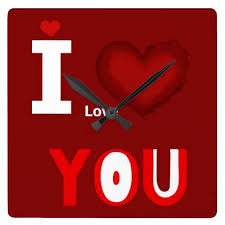 Typography I Love You Square Wall Clock Heart Gifts Love Hearts Special Diy Square Wall Clock Valentines Design Love Girlfriend