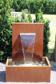 Cortenstahl Wasserfall 30 Edelrost Design Brunnenschmiede Gartenbrunnen Brunnen Gartendesign Ideen