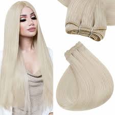 Typically speaking remy hair is harder to dye than virgin hair but it can be done, and is safe to do. Amazon Com Easyouth Sew In Hair Extensions Human Hair Color White Blonde Weft Hair Bundles Full Head Remy Hair Weave Weft Bundles Extensions For Women 20inch 100g Per Package Beauty
