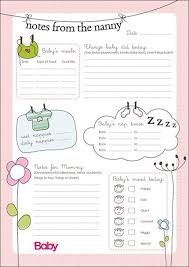 Printable Daily Chart For Nannies Parent24