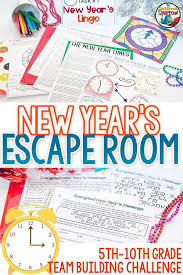 New Years 2020 Escape Room Team Building Activities Middle School Activities High School Activities Fun Math Activities
