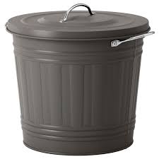 Knodd Bin With Lid Gray Height 12 Diameter 13 Ikea Ikea Wash Basin Accessories Trash Can
